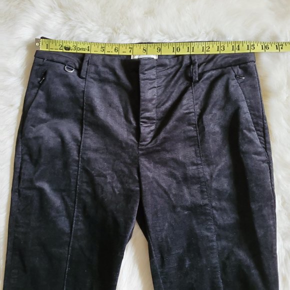 Anthropologie Essential Slim Black Velvet Pants 4 - Picture 14 of 16